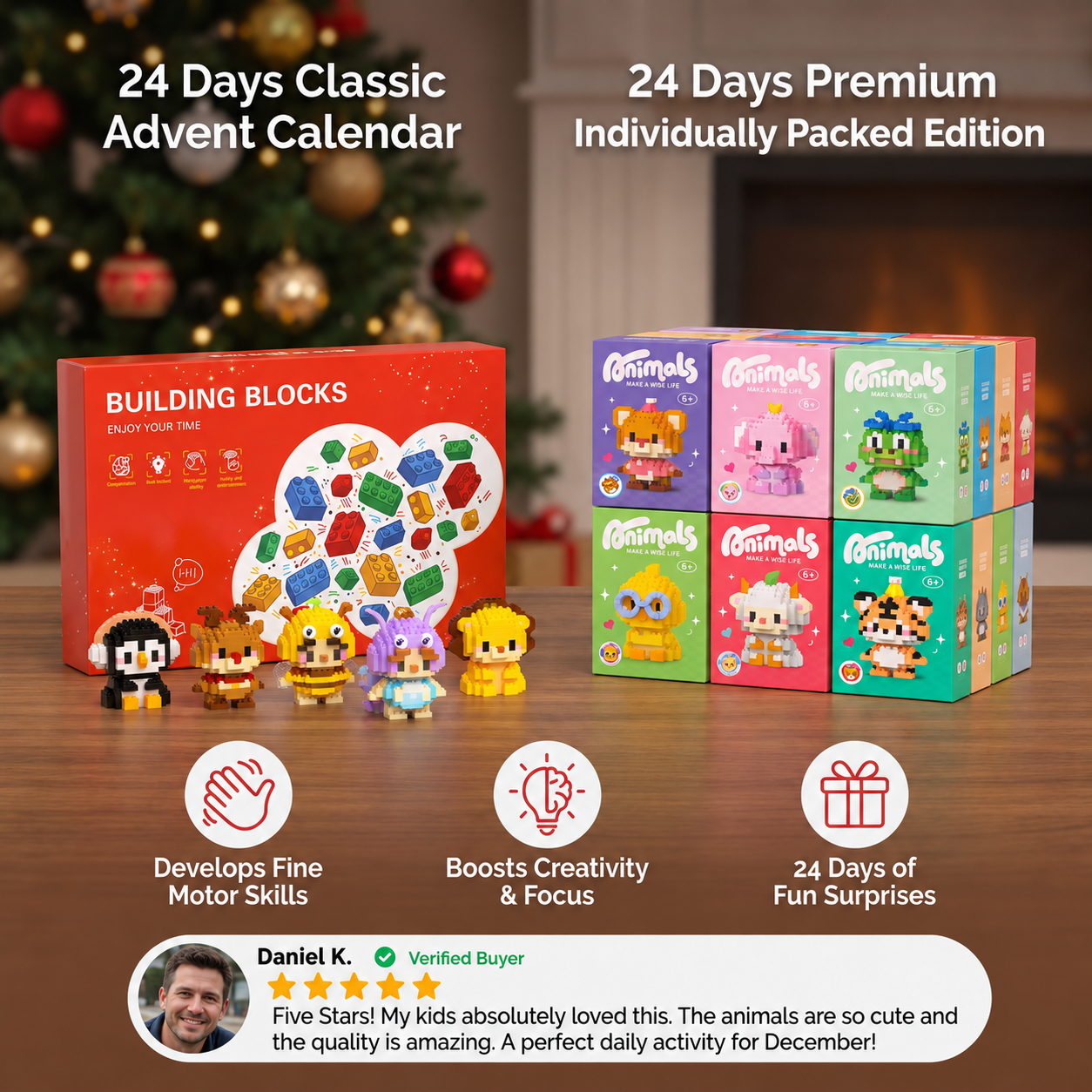 Adorable Animal Building Blocks Advent Calendar for Kids