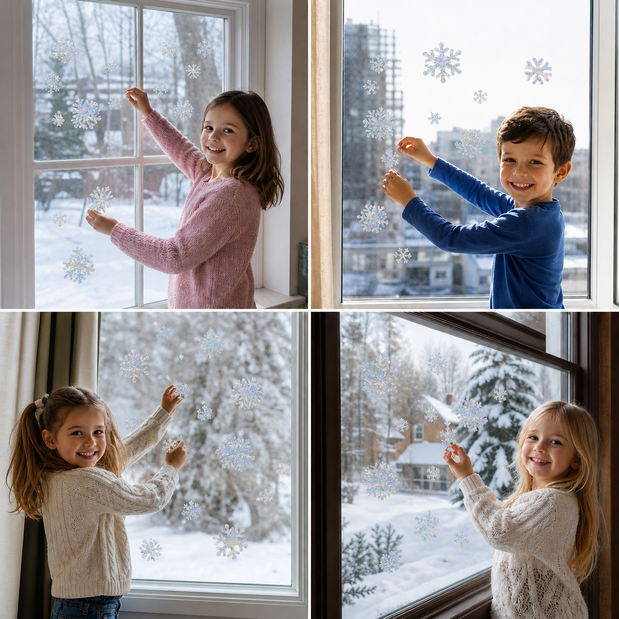 Reusable Snowflake Suncatcher Window Stickers