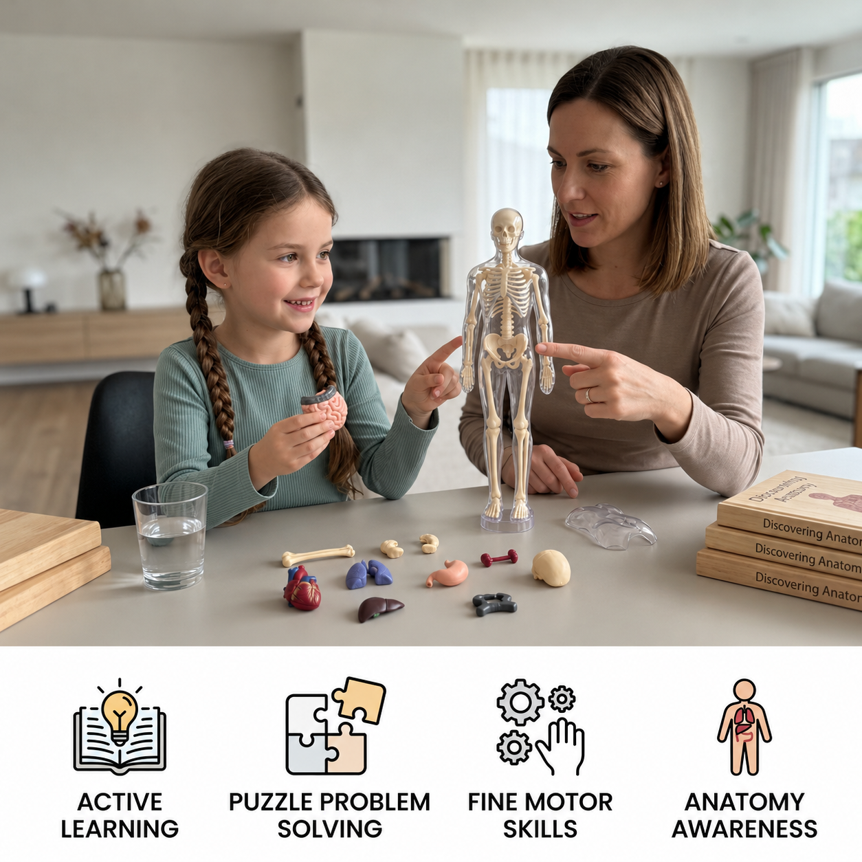 Human Body Anatomy STEM Learning Kit with Assemble-Your-Own Organ Model