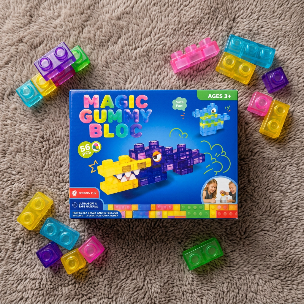 Safe & Soft Squishy Jelly Building Blocks for Kids