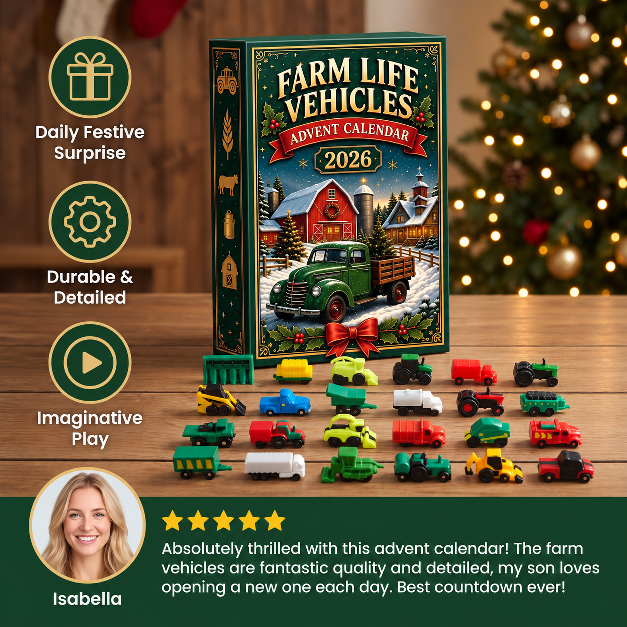 24-Day Farm Vehicles Christmas Advent Calendar