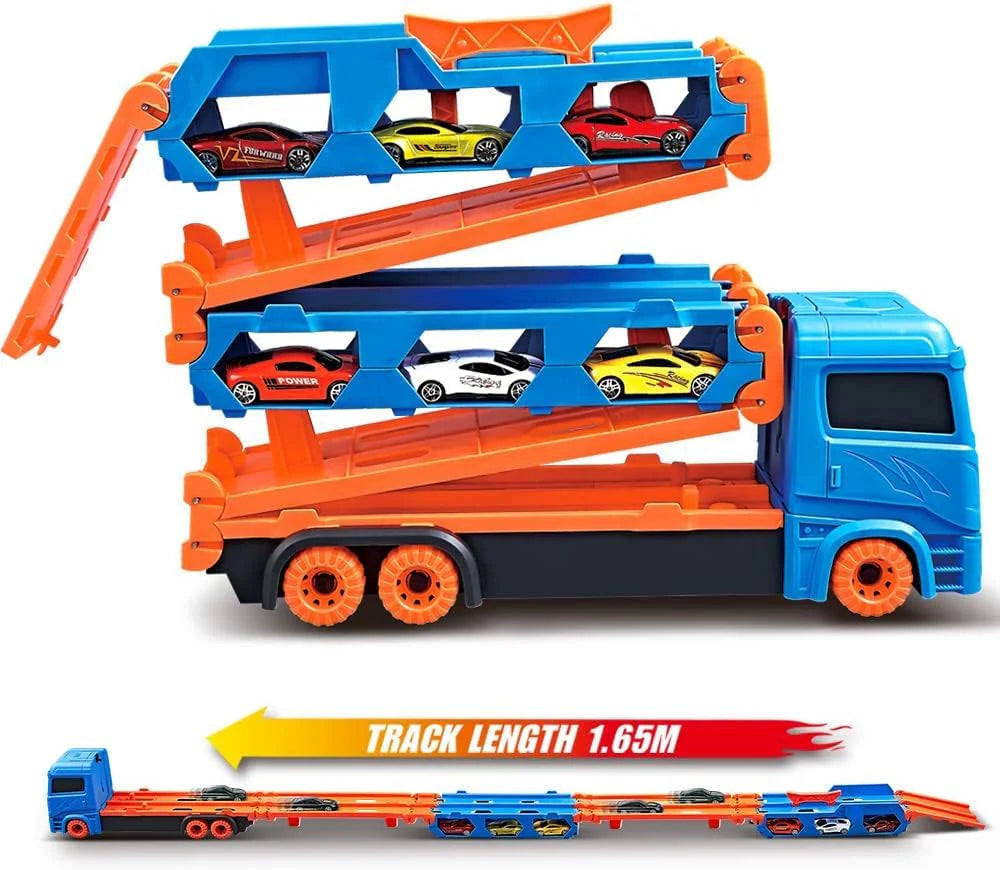 Car Play Truck with Foldable Catapult Race Track