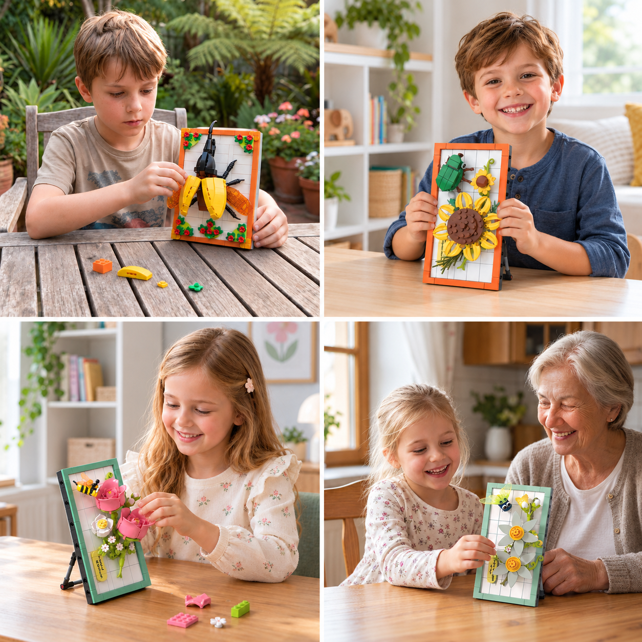 DIY 3D Nature Frame Building Blocks Set – Flowers & Insects