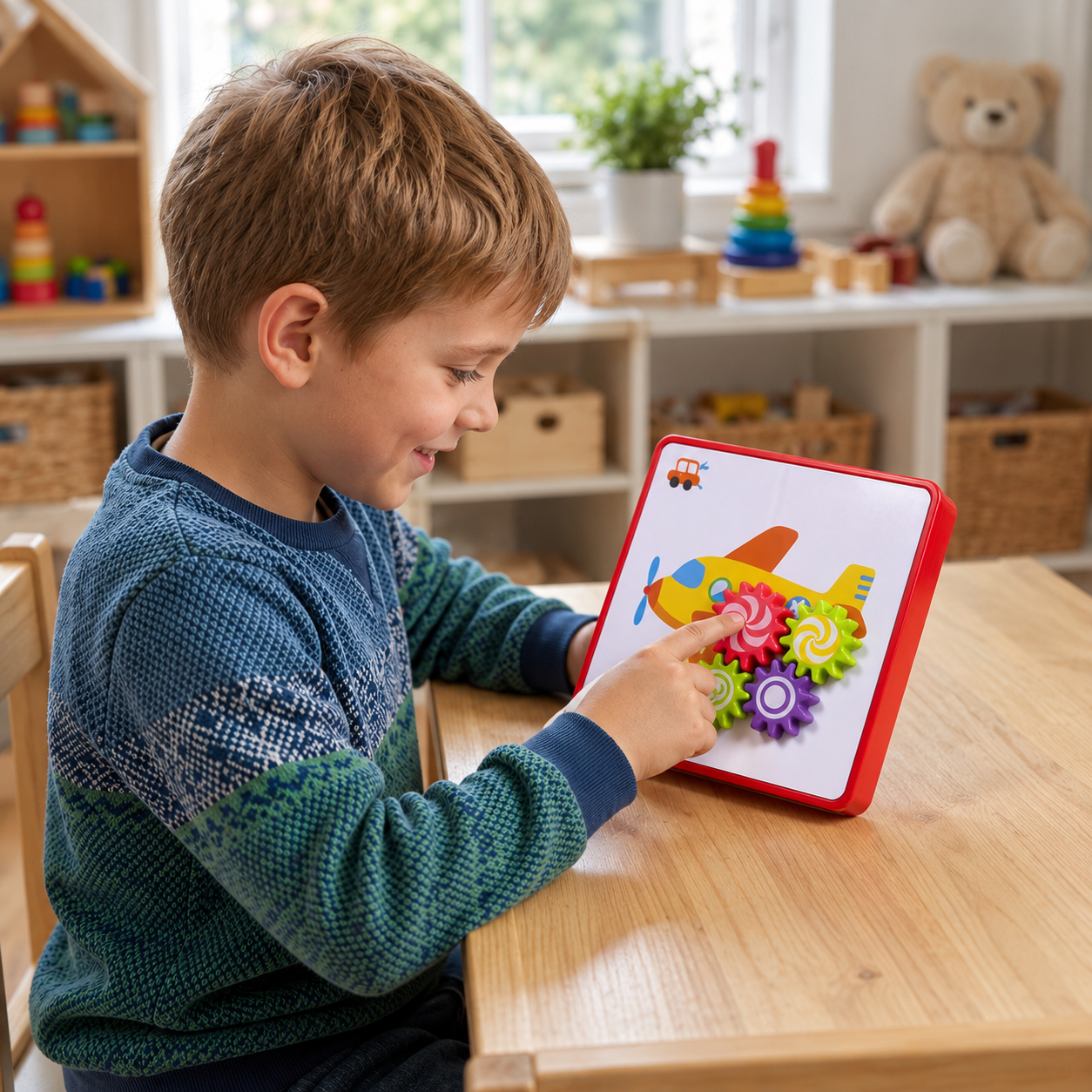 Creative Gear Puzzle Board Travel Box with Activity Cards for Kids