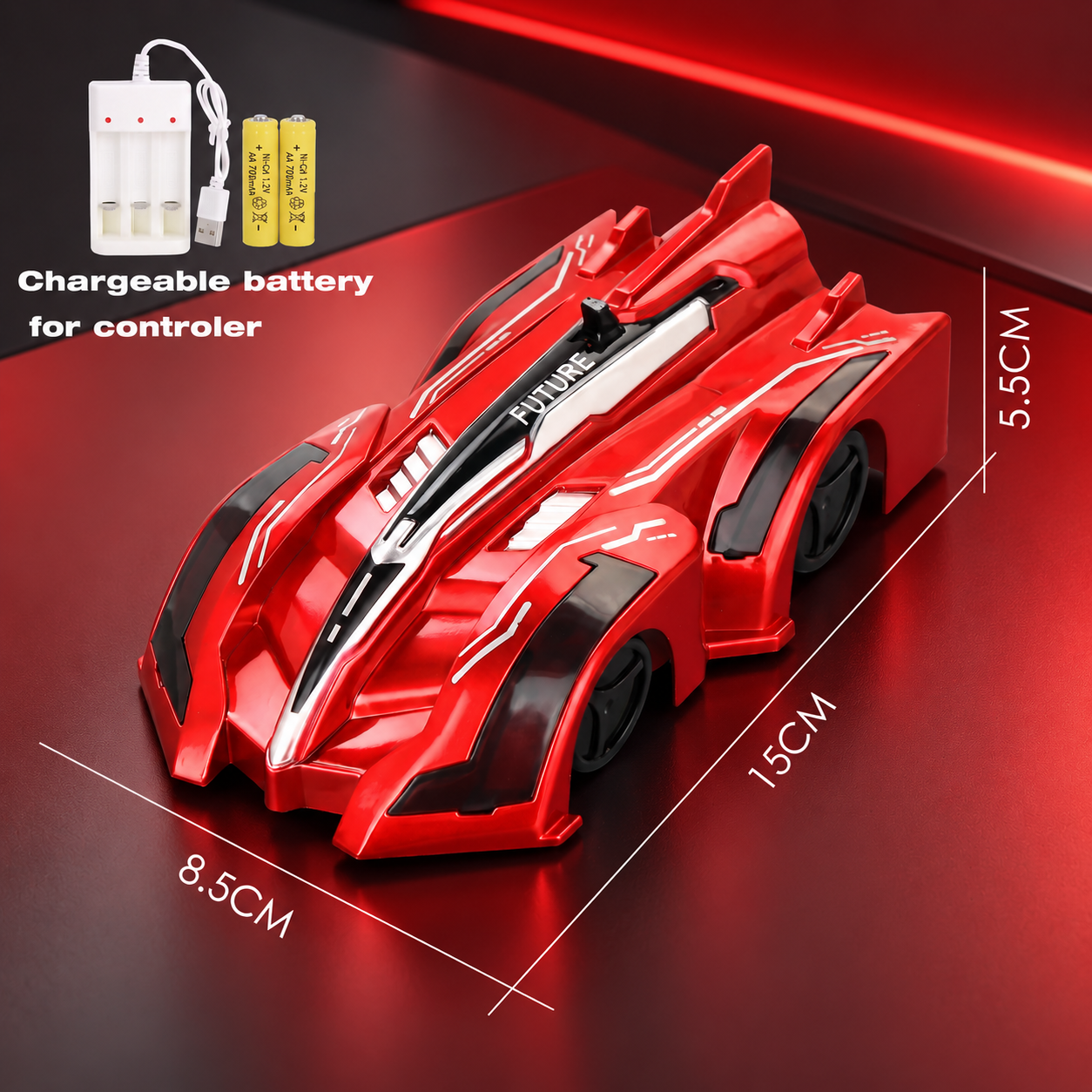 Remote Control Wall-Climbing Car with LED Lights