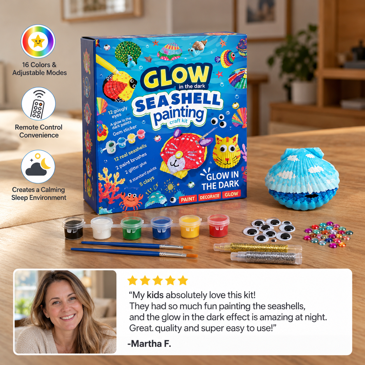 Glow in the Dark Sea Shell Painting & Craft Kit