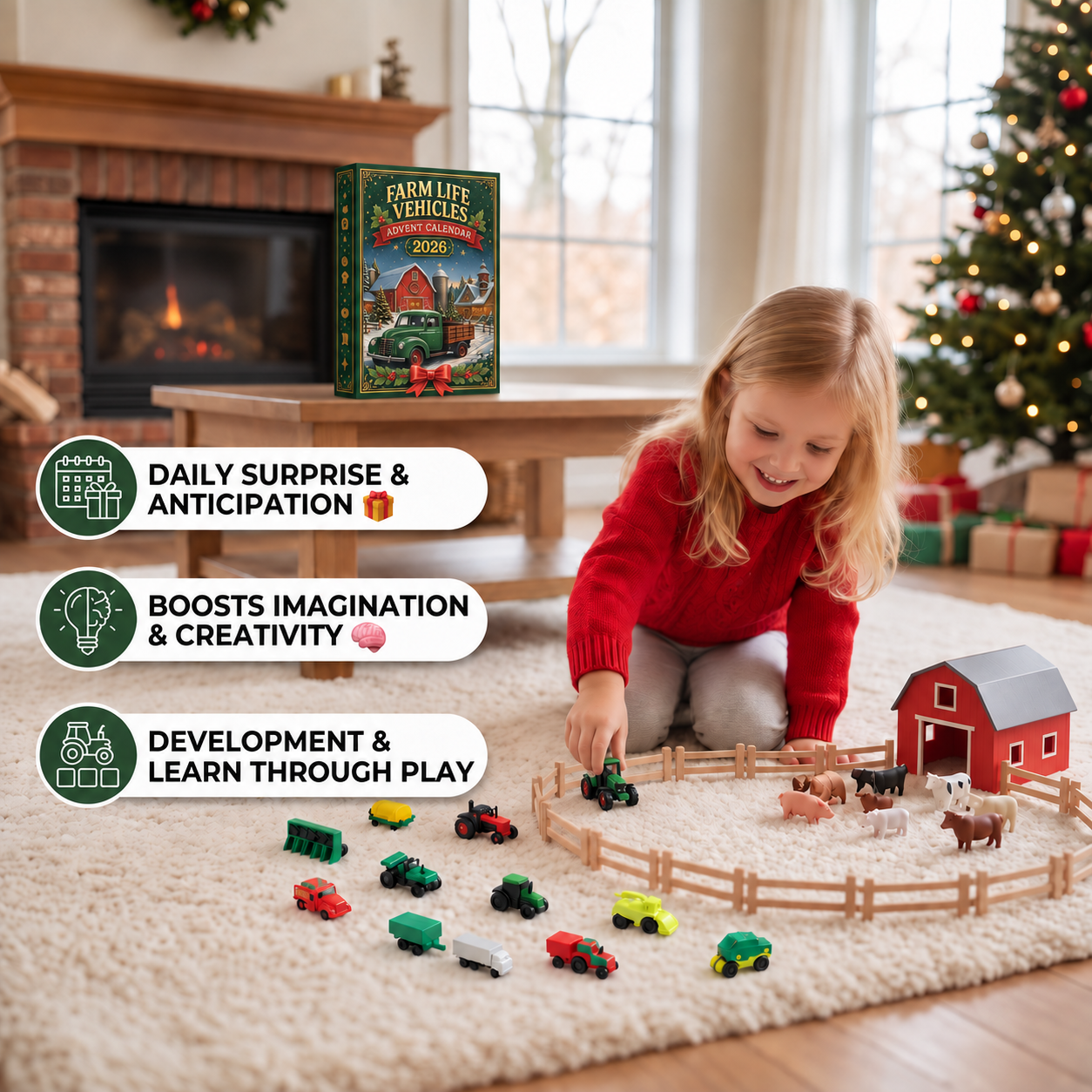 24-Day Farm Vehicles Christmas Advent Calendar