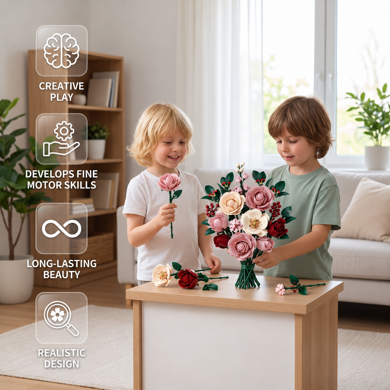 Flower Building Block Bouquet Set