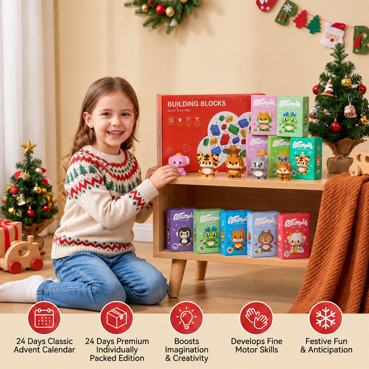 Adorable Animal Building Blocks Advent Calendar for Kids