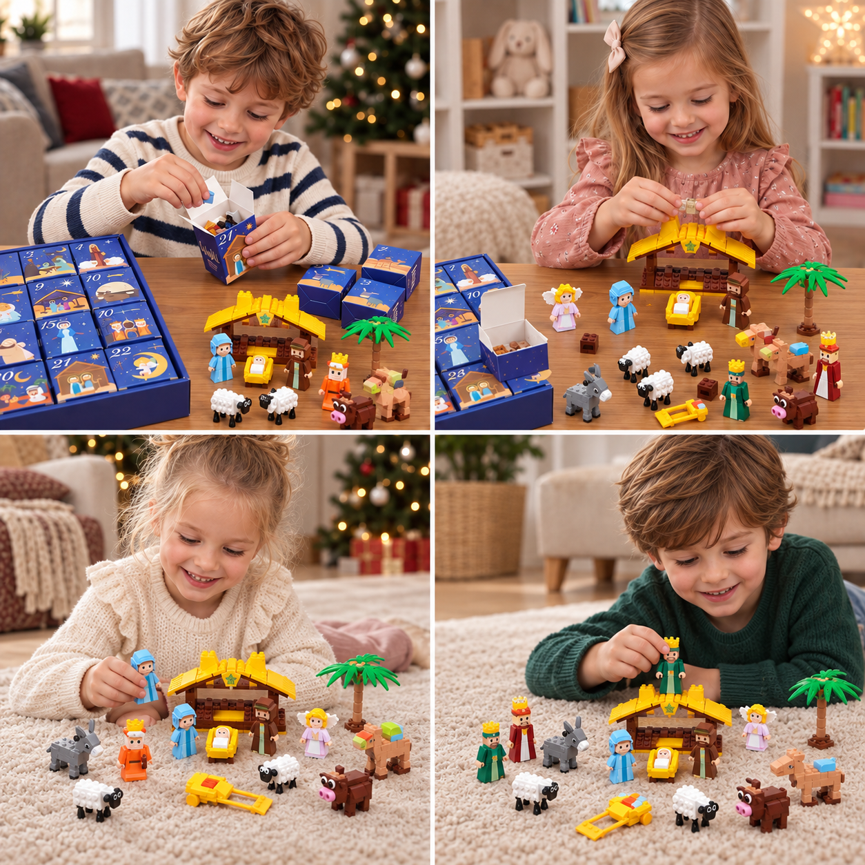 Christmas Nativity Building Blocks Advent Calendar for Kids