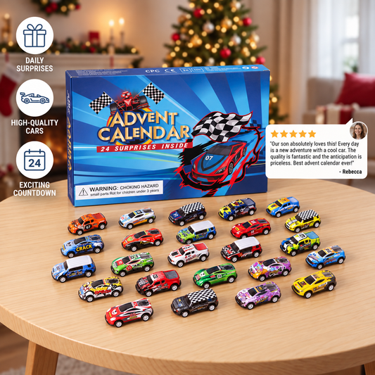 24-Day Racing Car Advent Calendar with Surprise Toy Cars