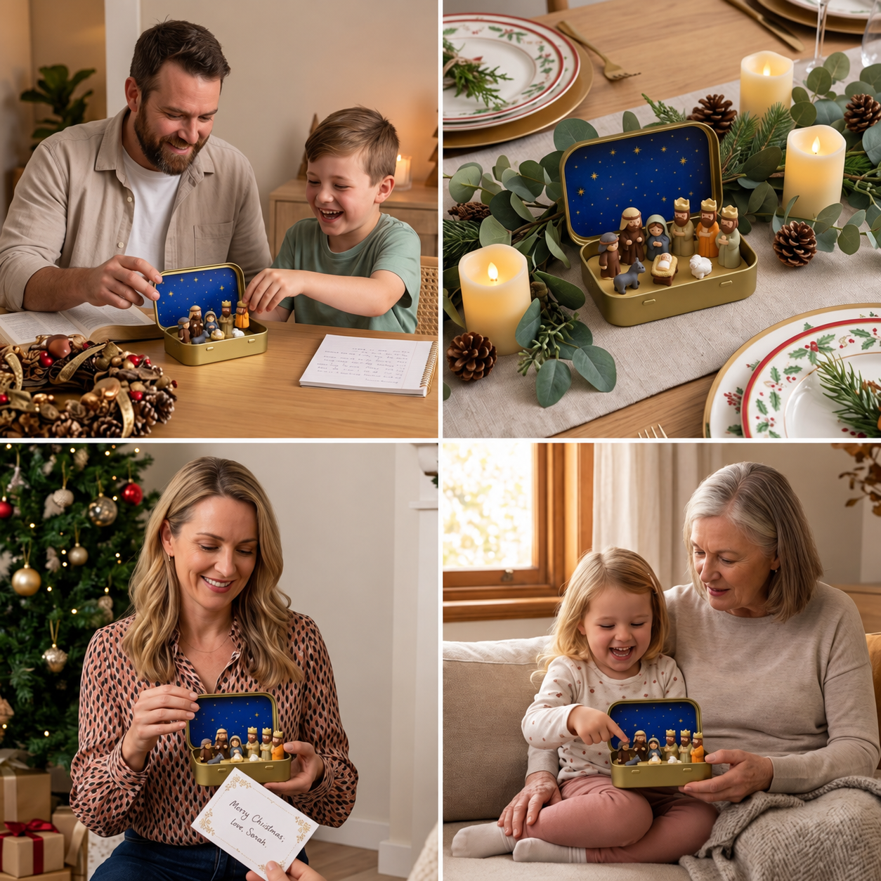 Mini Nativity Scene in a Box – Hand-Painted Christmas Figurine Set
