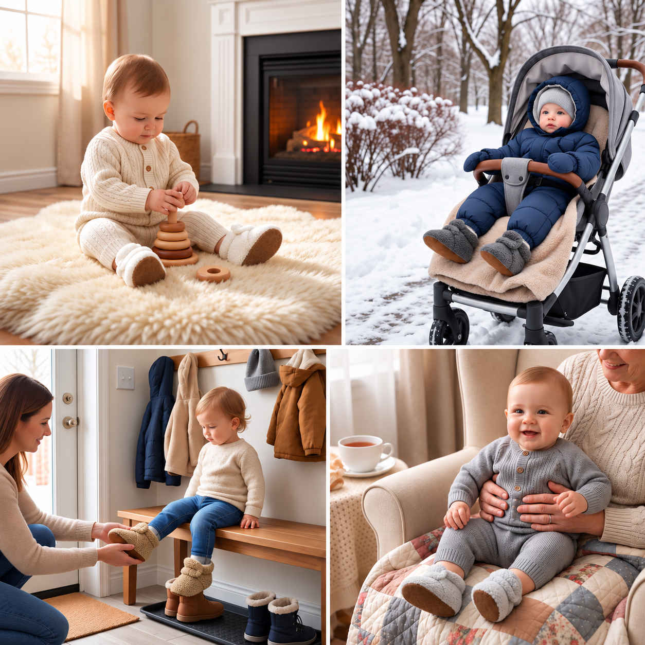 Warm & Cozy Sherpa Baby Booties for Winter