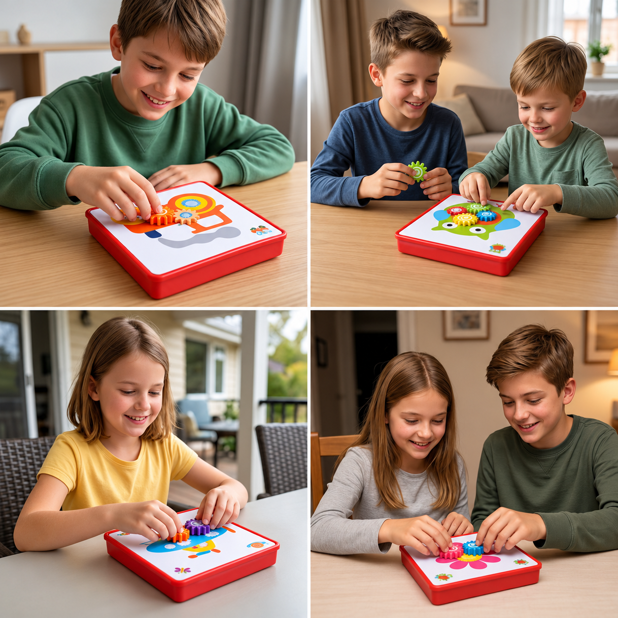 Creative Gear Puzzle Board Travel Box with Activity Cards for Kids