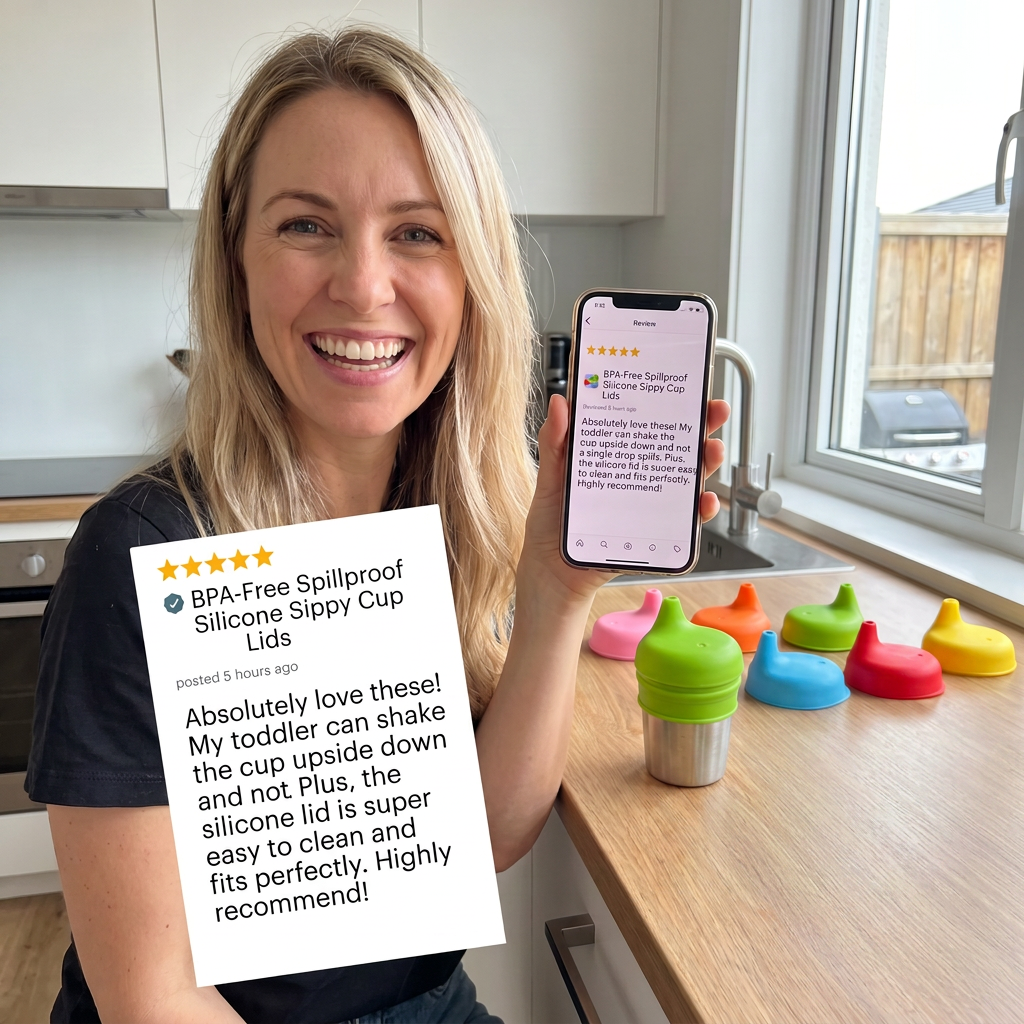 BPA-Free Spillproof Silicone Sippy Cup Lids with Straw