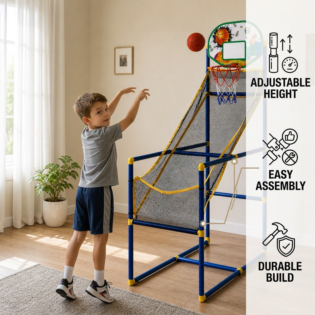 Adjustable Kids Basketball Hoop Set - That Grows With Your Kids