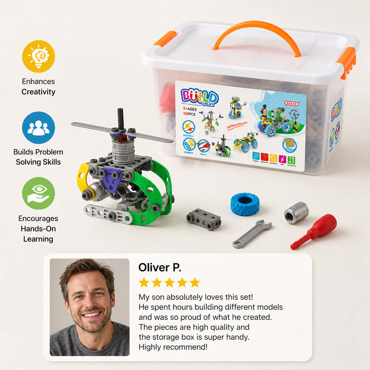 109 Piece STEM Building Set with Screwdriver