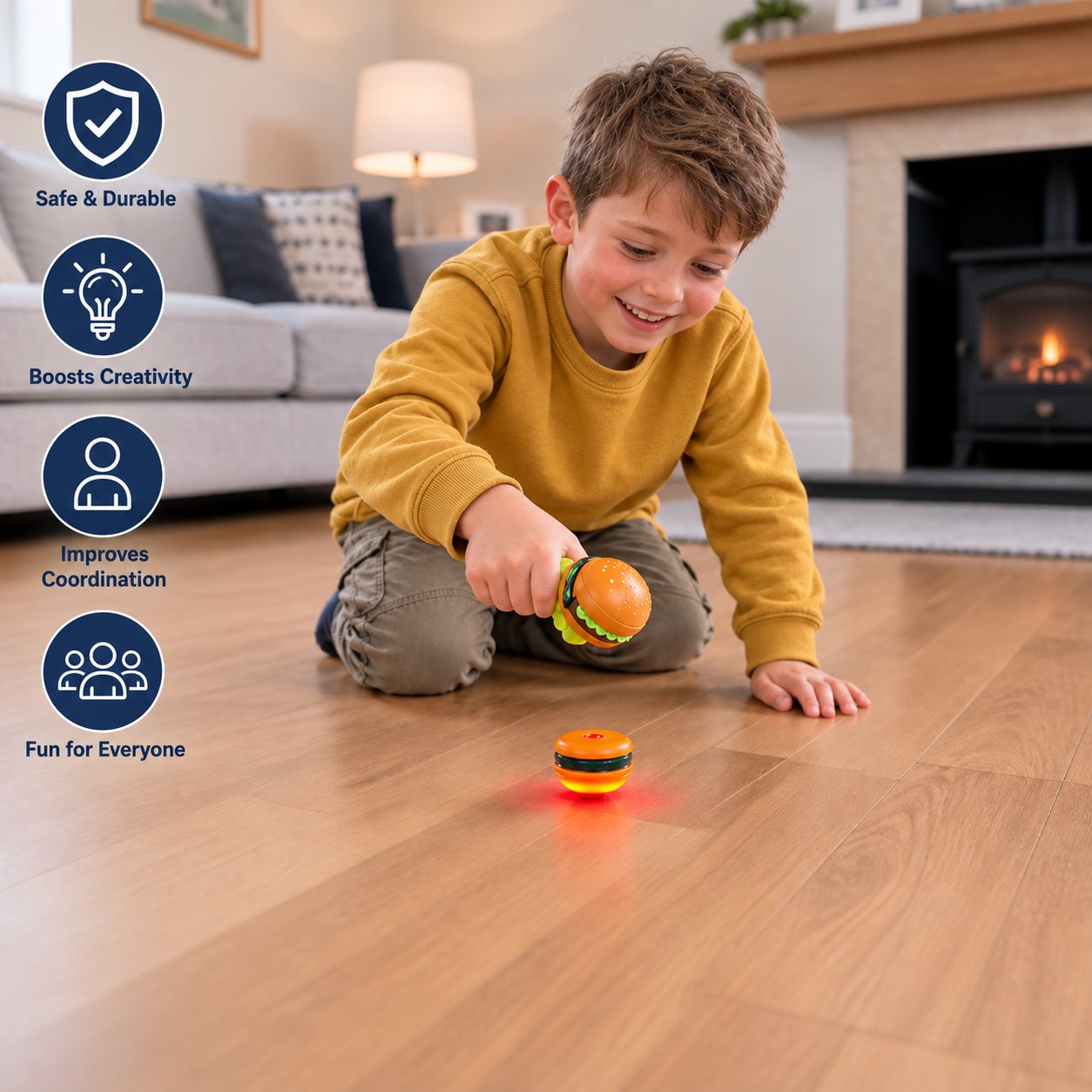 Kids’ 2-in-1 Spinning Top & Flying Spinner Launcher