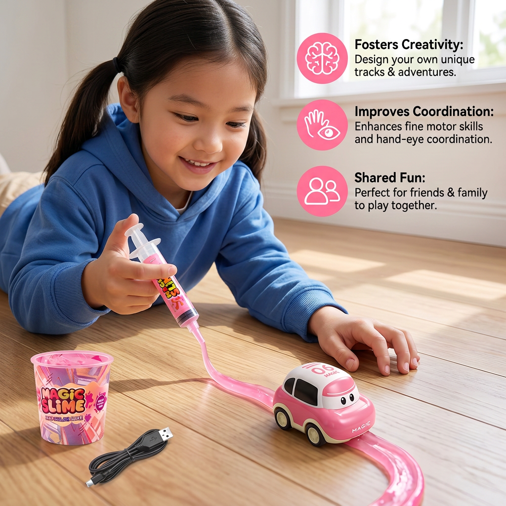 Magic Slime Race Track Set – DIY Electric Car Adventure