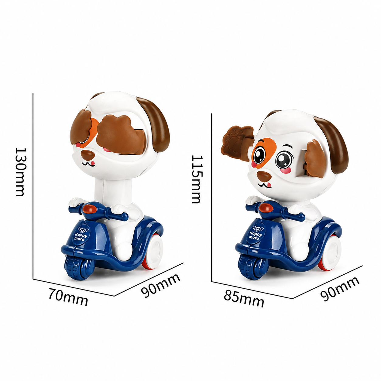 Press & Go Animal Motorcycle Toy – Cute Hide-and-Seek Character Car