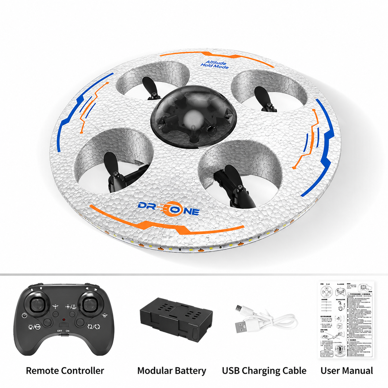 Remote Control LED Flying Saucer Drone