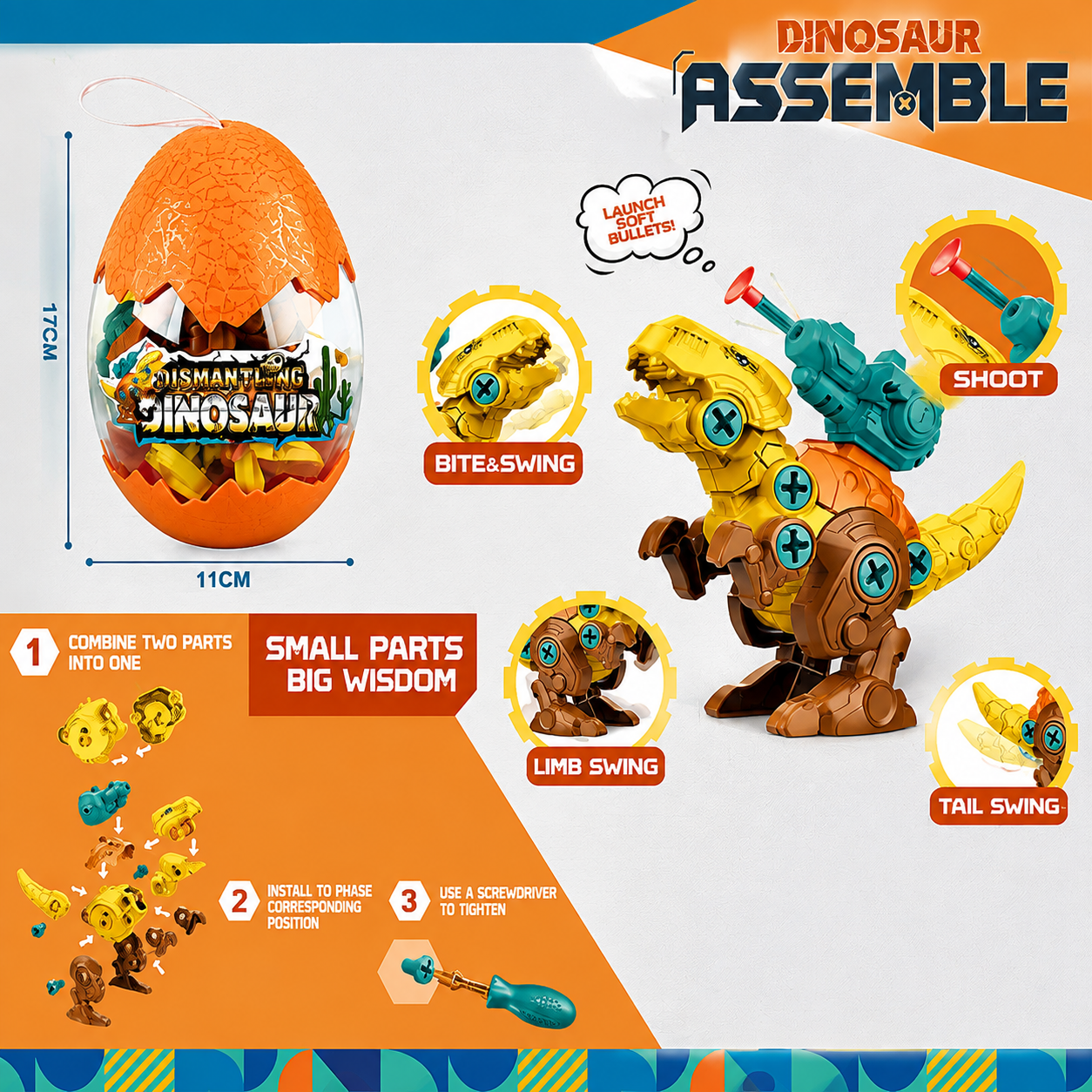 DIY Build & Transform Dinosaur Egg Toy