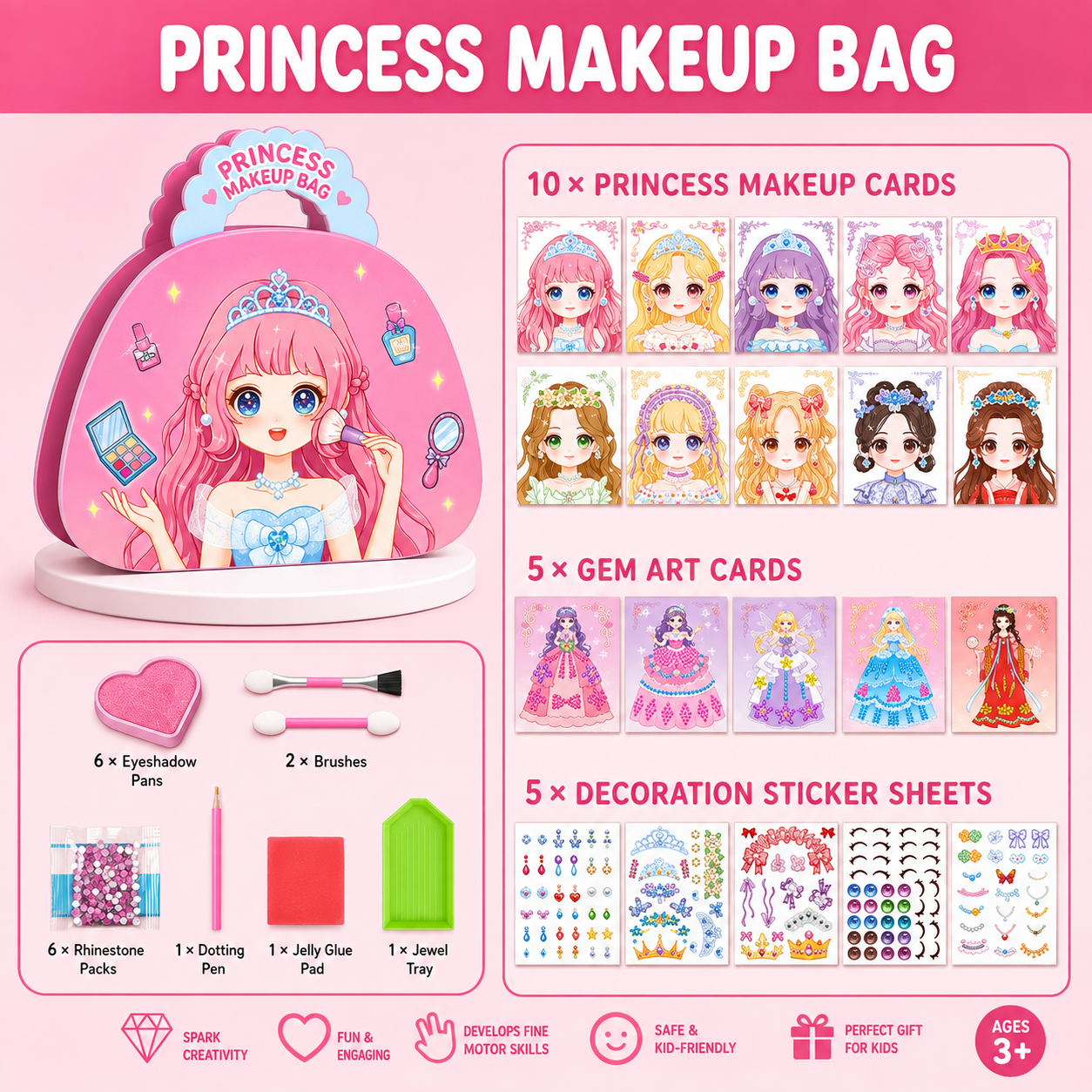 Princess Diamond Painting & Foil Art Book Craft Kit