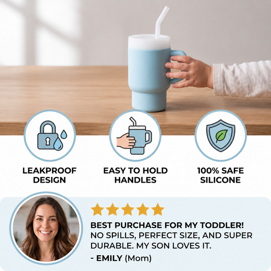Leakproof Silicone Toddler Straw Cup