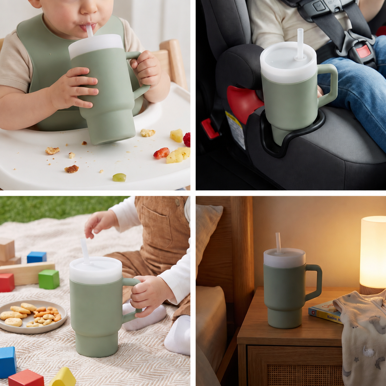 Leakproof Silicone Toddler Straw Cup