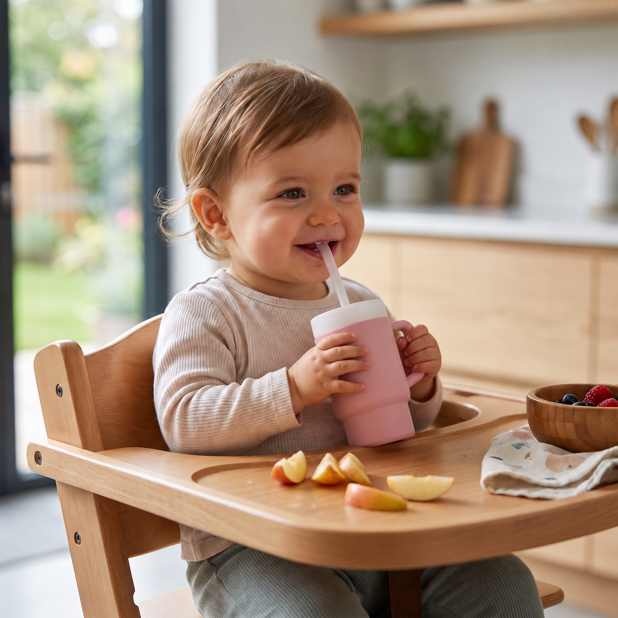 Leakproof Silicone Toddler Straw Cup