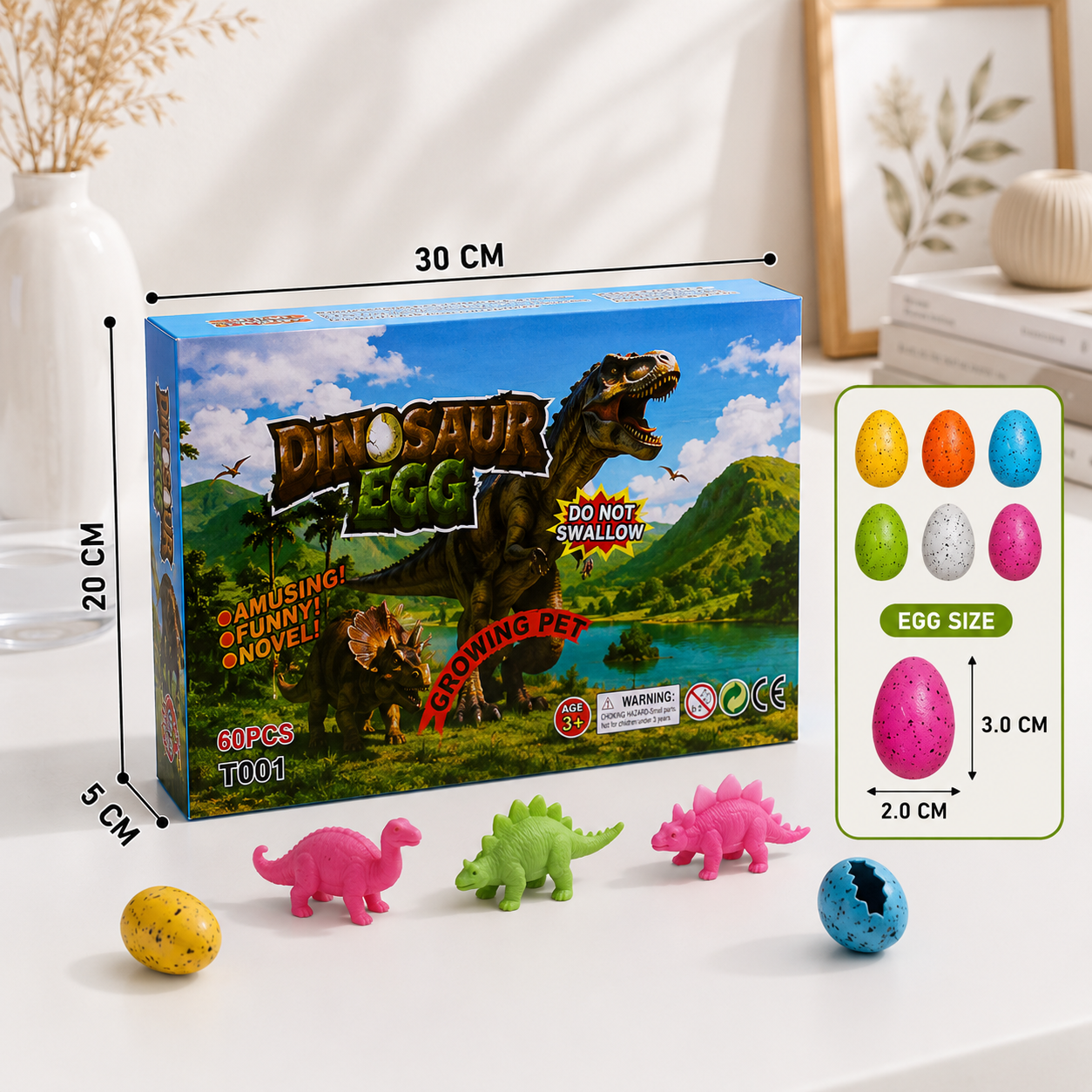 Hatching Dinosaur Egg Kit – Grow-in-Water Dino Eggs with Surprise Toys