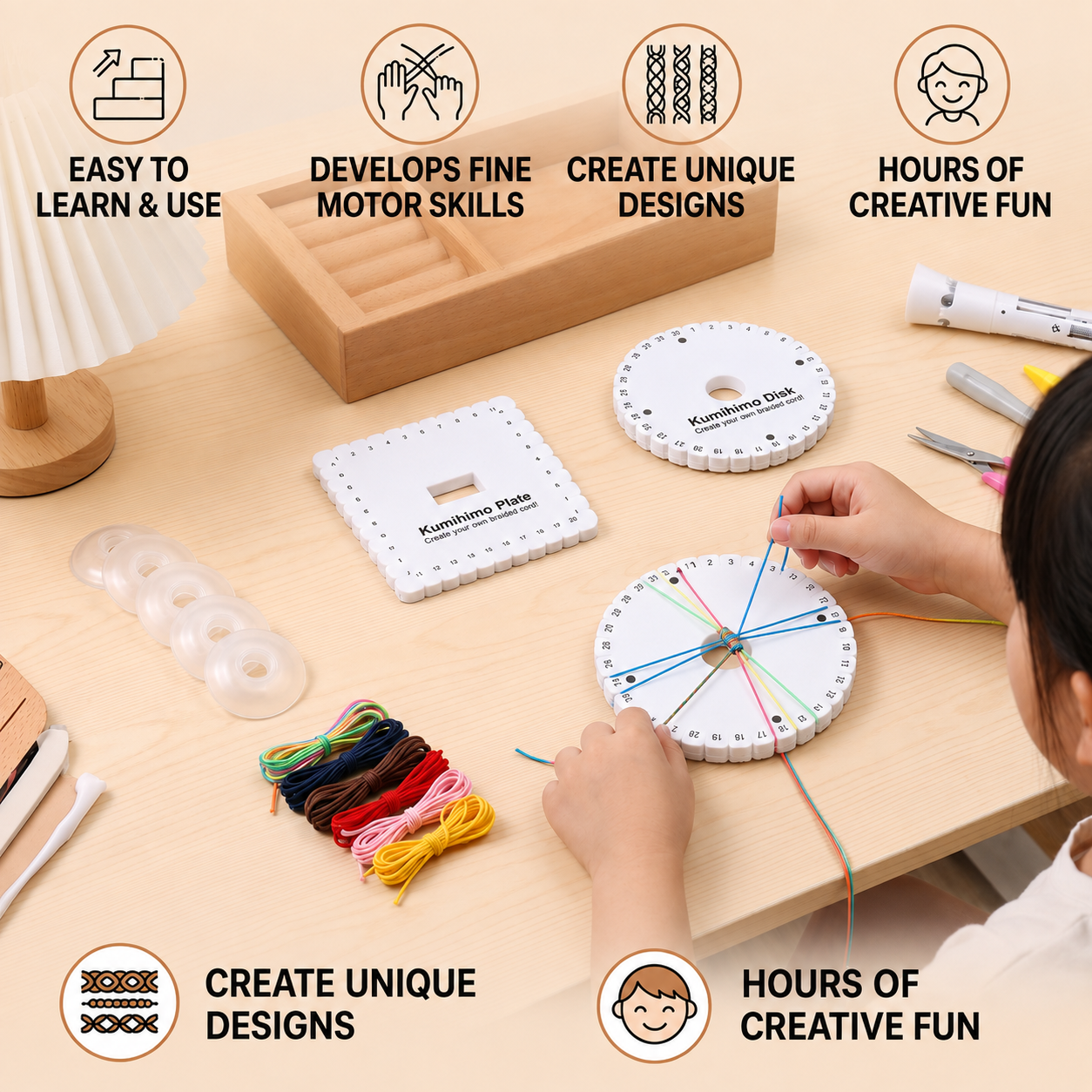 DIY Kumihimo Bracelet Making Kit for Kids