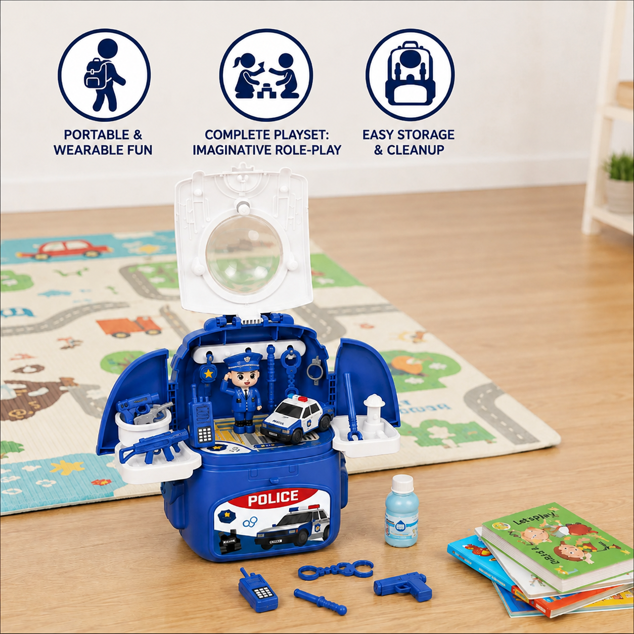 3-in-1 Backpack Playset for on the Go
