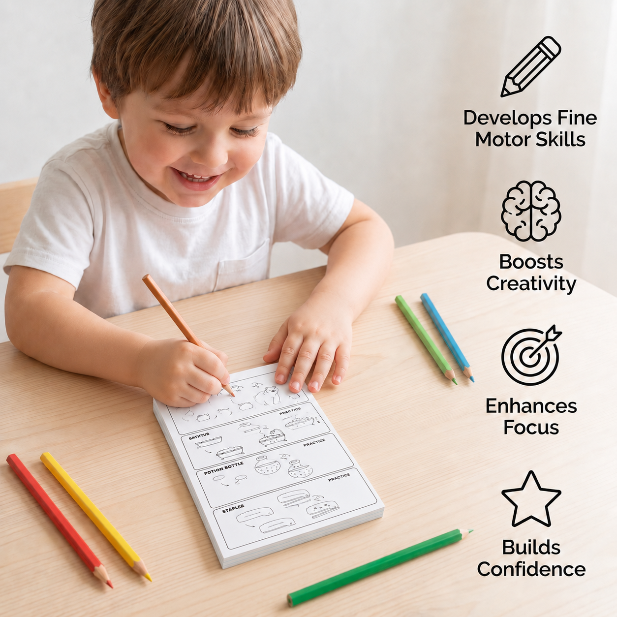 Montessori How to Draw Activity Book – Step-by-Step Learning & Drawing Practice