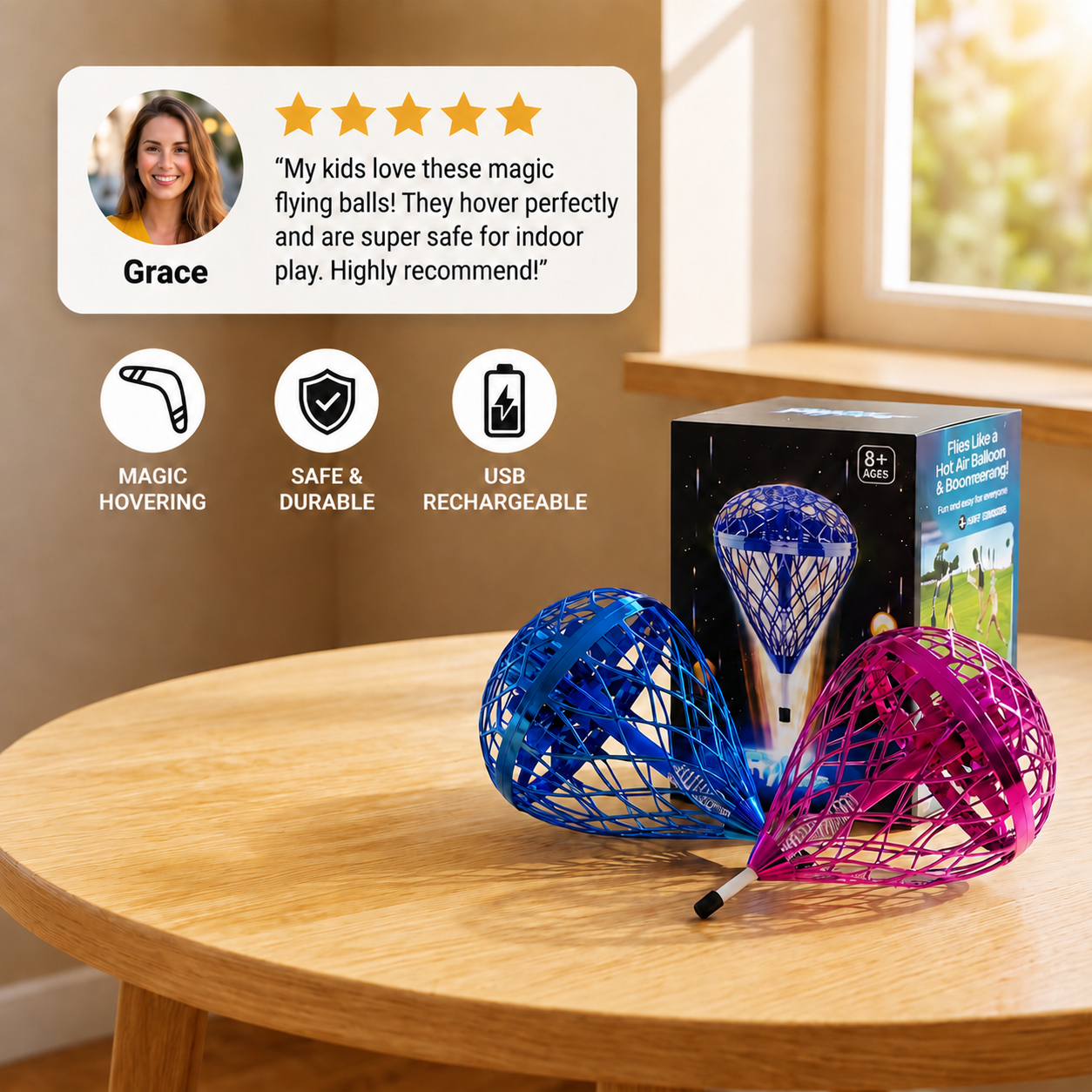 Flying Bouncing Orb Ball – Magic Hover & Toss Toy for Kids