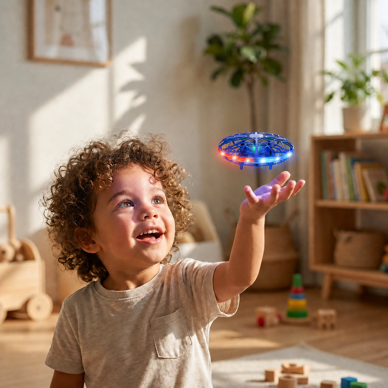 Motion-Sensing LED UFO Flying Drone