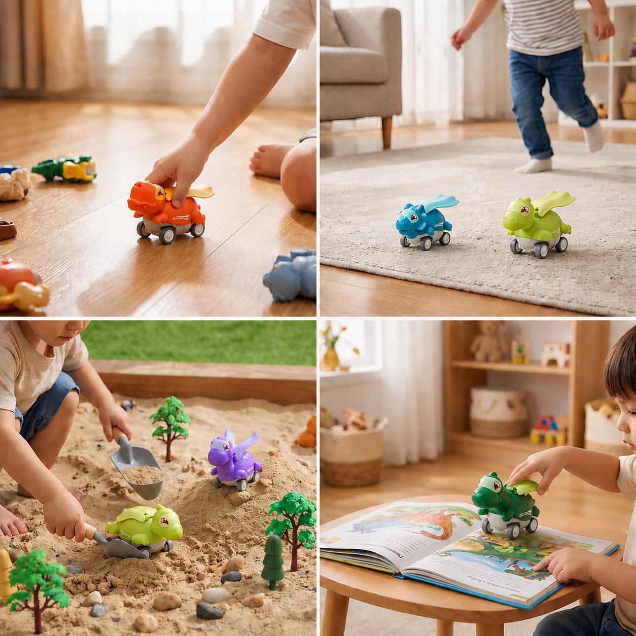 Press & Go Dinosaur Cars – Rolling Dinosaur Toys for Kids