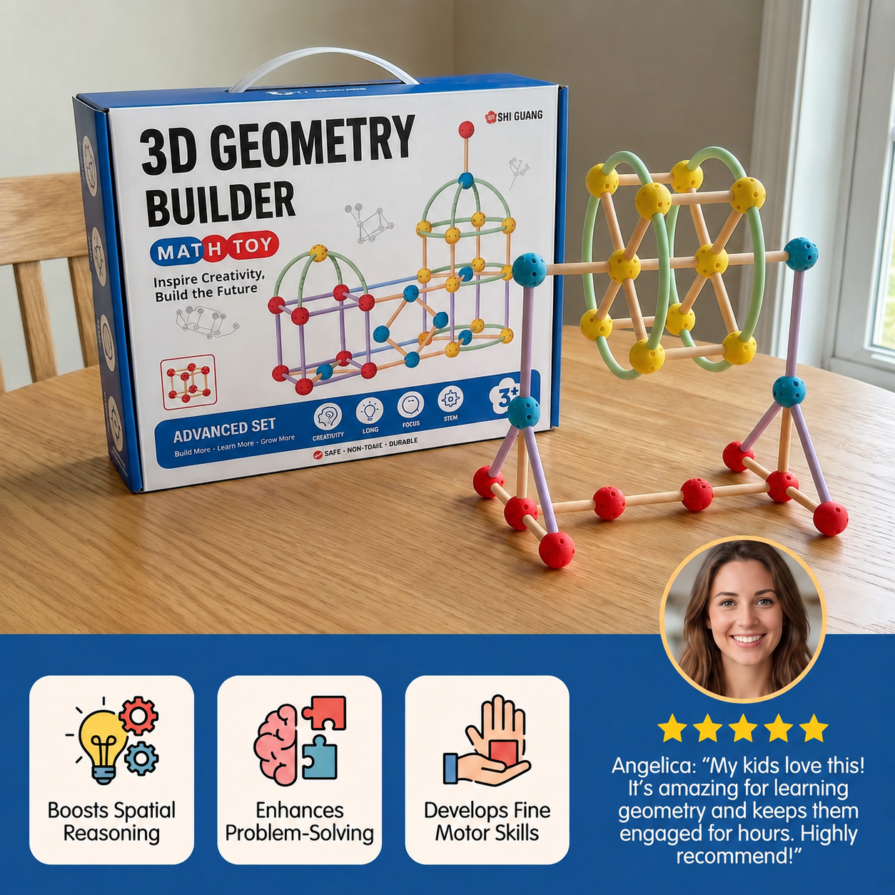 3D Geometry Building Kit – Educational Construction & Spatial Learning Toy