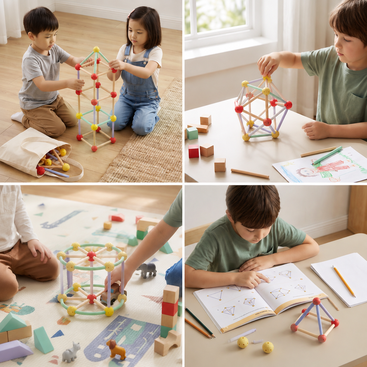 3D Geometry Building Kit – Educational Construction & Spatial Learning Toy