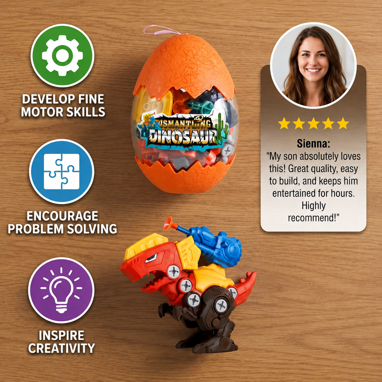 DIY Build & Transform Dinosaur Egg Toy