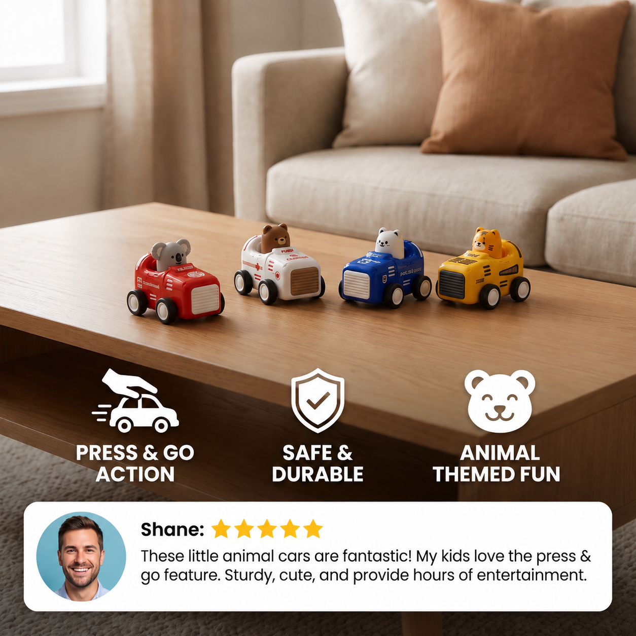 Press & Go Animal Airplane & Truck Toy for Kids