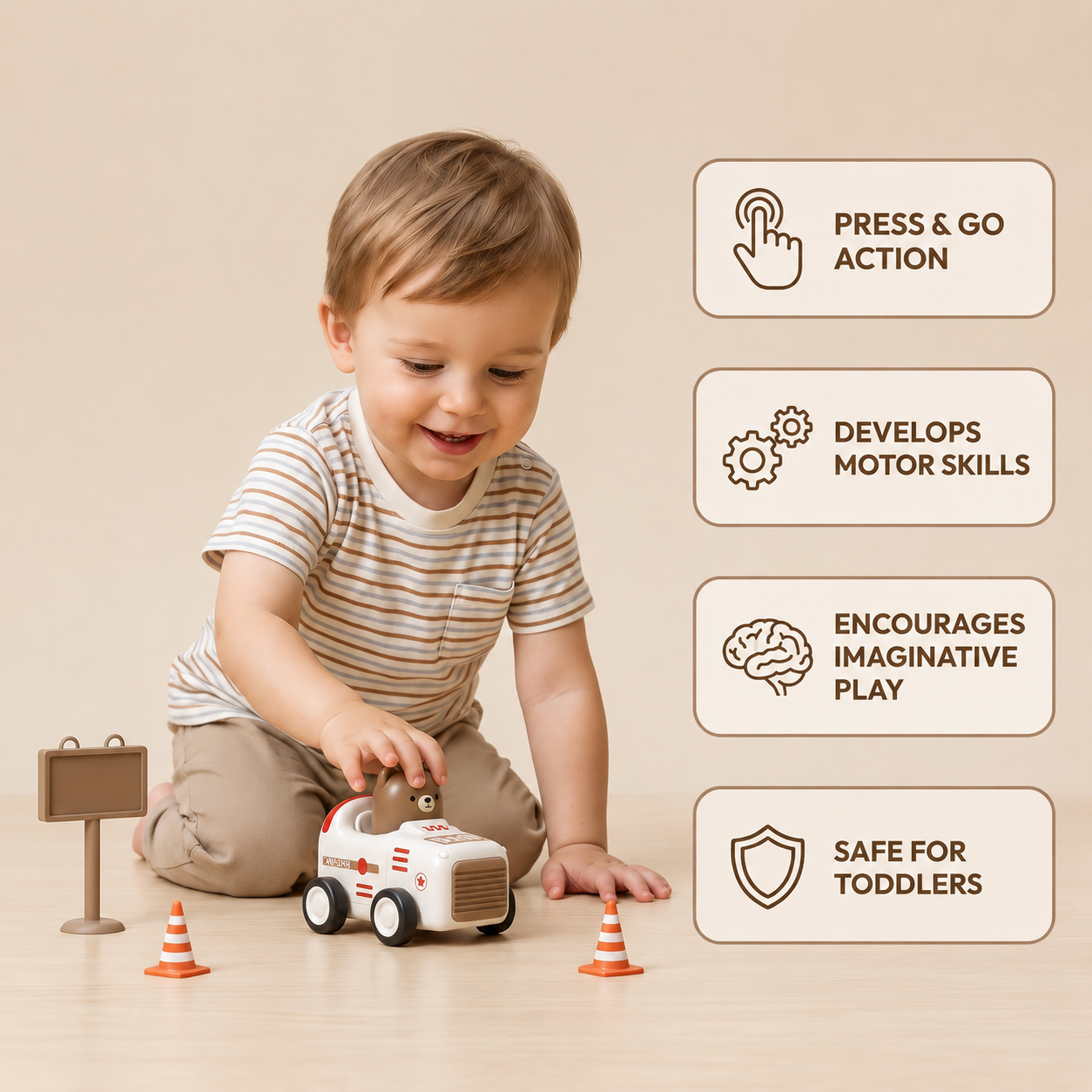 Press & Go Animal Airplane & Truck Toy for Kids