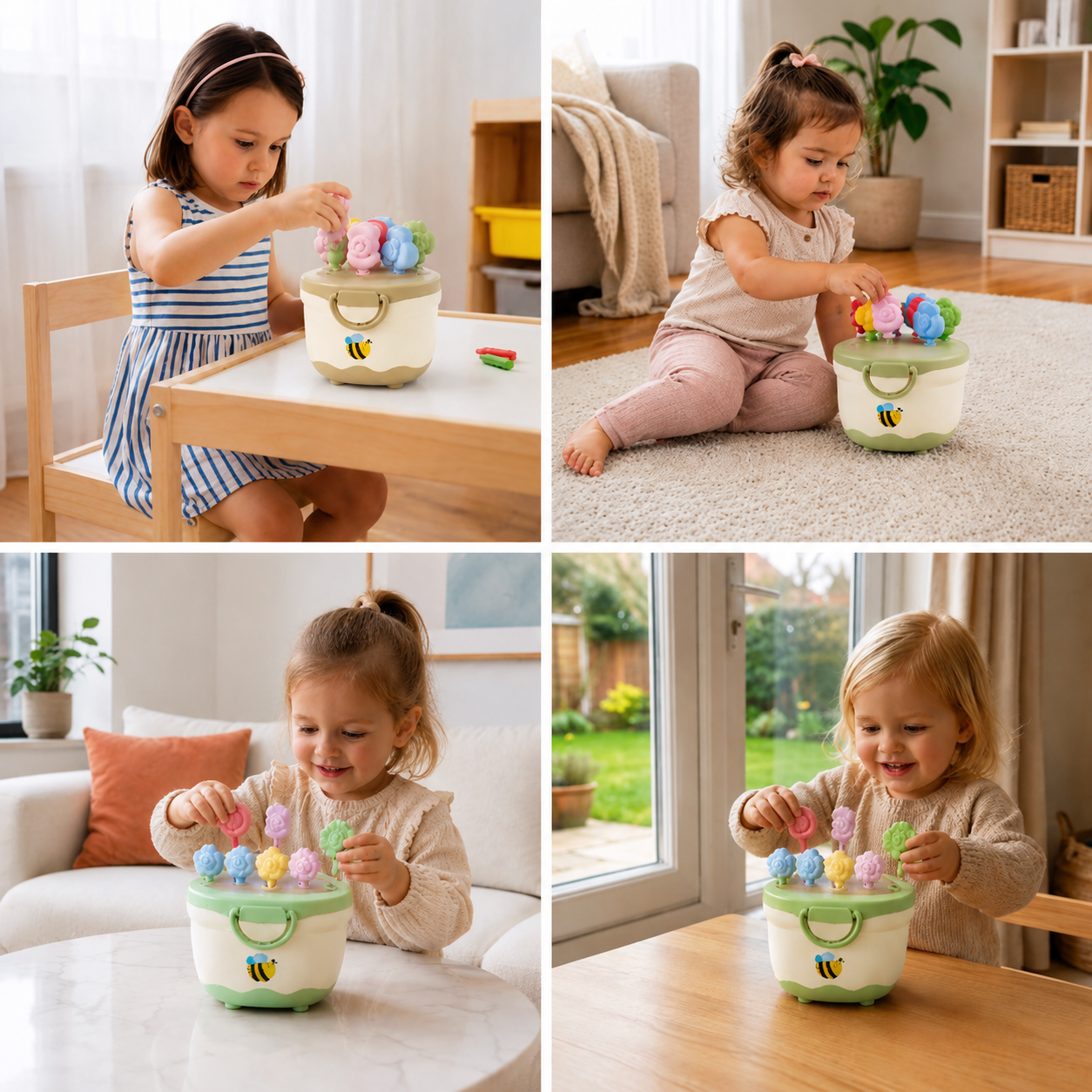 Montessori Flower Pot Color & Number Matching Learning Game