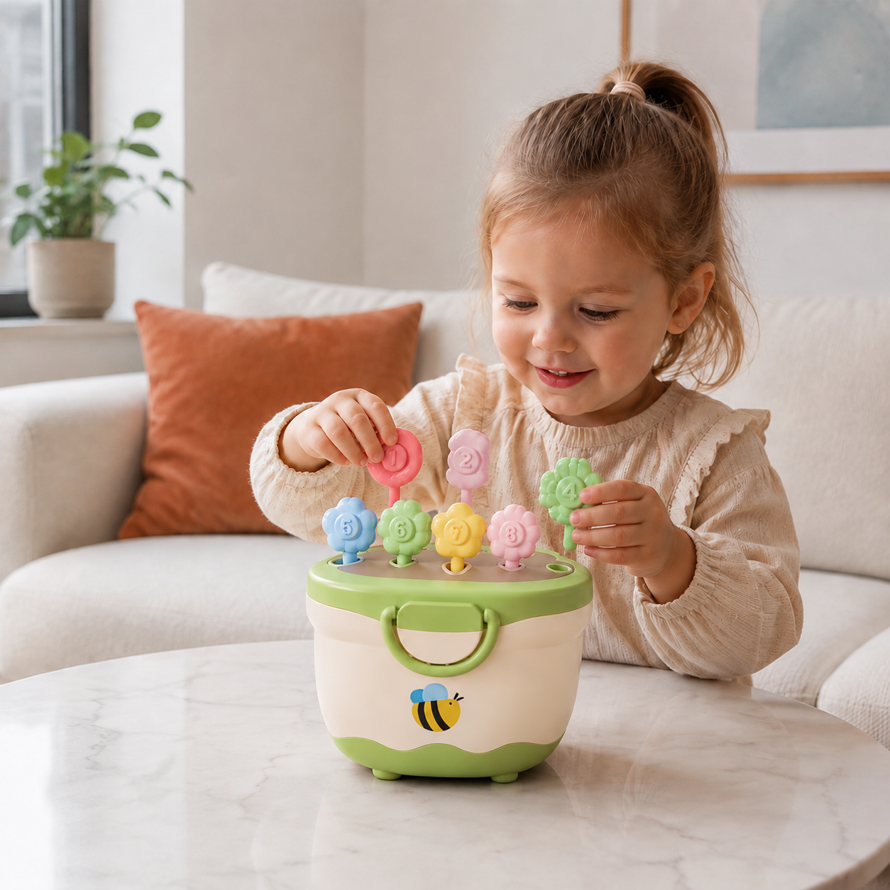 Montessori Flower Pot Color & Number Matching Learning Game