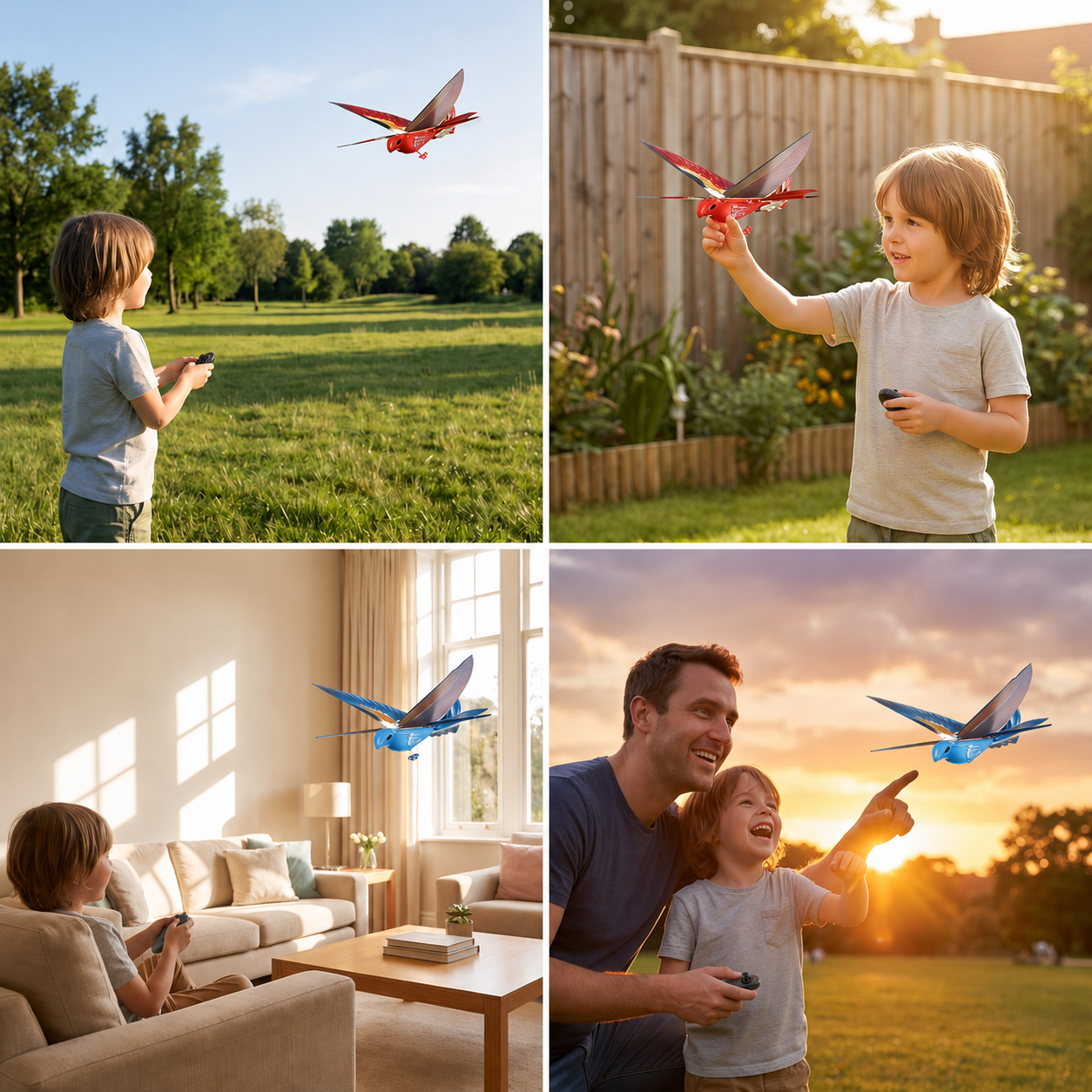 Remote Control Flapping-Wing Flying Bird Toy for Kids