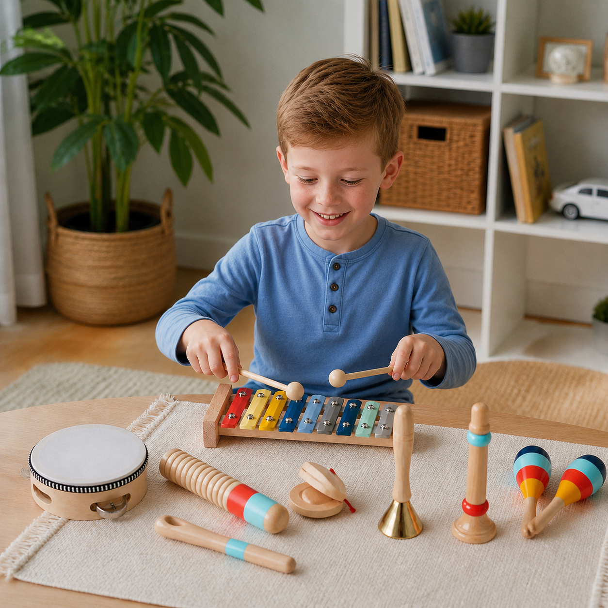Wooden Musical Instrument Set – Montessori Percussion & Rhythm Learning Toys for Kids
