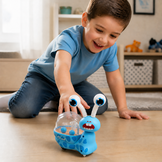 3-in-1 Moving Snail Toy with Basketball Hoop & Telescopic Eyes