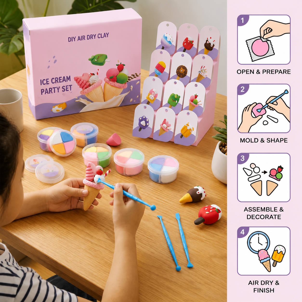 DIY Air Dry Clay Craft Kits for Kids