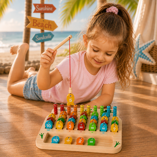 Wooden Magnetic Fishing Game – Alphabet, Math & Fine Motor Skills Learning Toy for Kids