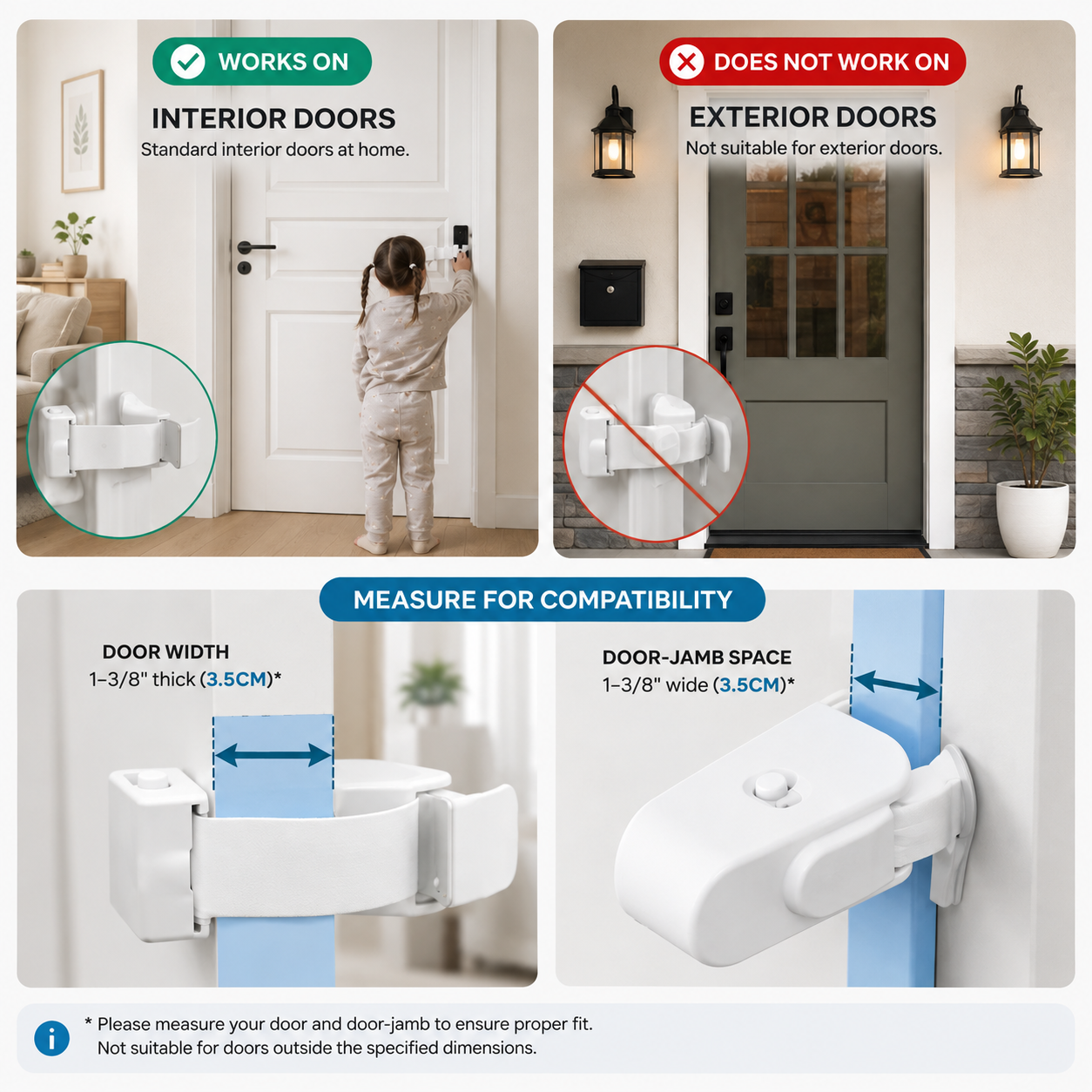 No-Drill Child Safety Door Lock